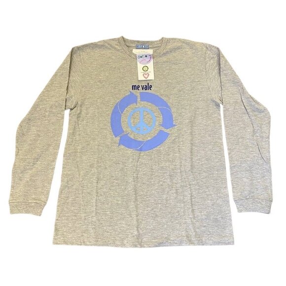 Dot Boys Me Vale Long Sleeves T-Shirt Size L Heather Gray Crew Neck Logo NWT $26 - Picture 1 of 9